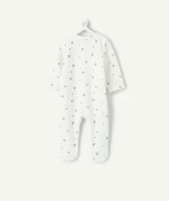 Pyjama chaud effet velours bébé fille coton imprimé blanc