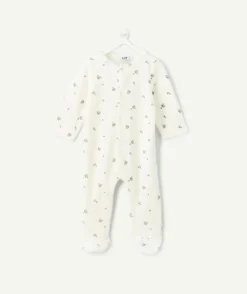 Pyjama chaud effet velours bébé fille coton imprimé blanc