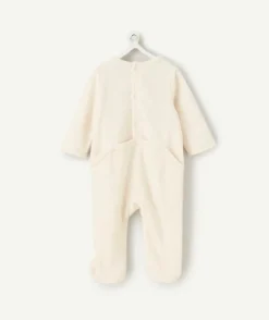 Pyjama chaud effet velours bébé fille écru