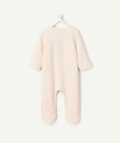 Pyjama chaud effet velours bébé fille beige motif chat