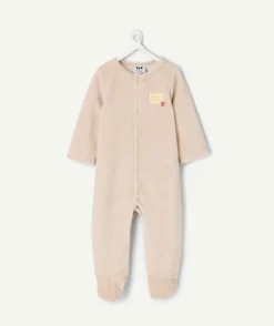 Pyjama chaud effet velours bébé beige