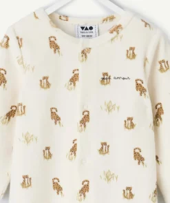 Pyjama chaud effet velours bébé imprimé léopard