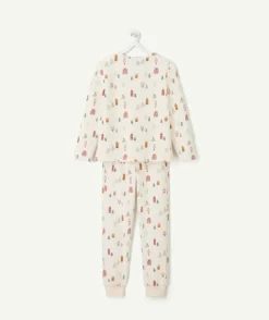 Pyjama chaud effet velours fille imprimé maisons et sapins