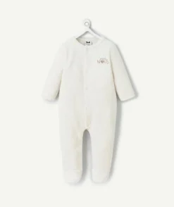 Pyjama chaud effet velours mixte naissance blanc