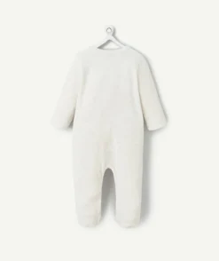 Pyjama chaud effet velours mixte naissance blanc