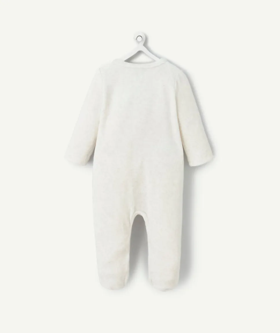 Pyjama chaud effet velours mixte naissance blanc
