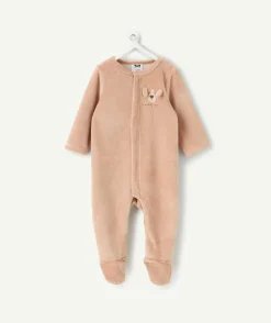 Pyjama chaud effet velours naissance garçon marron