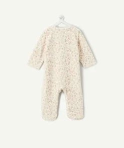 Pyjama chaud effet velours naissance écru imprimé
