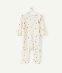 Pyjama chaud en velours fille imprimé à pressions