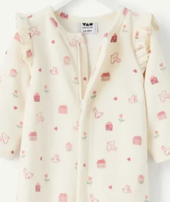 Pyjama chaud en velours fille imprimé à pressions
