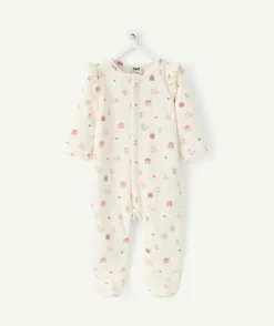 Pyjama chaud en velours fille imprimé à pressions
