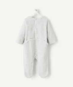 Pyjama chaud garçon velours gris imprimé