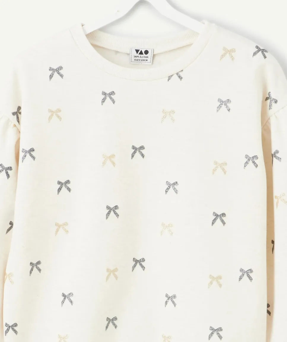 Pyjama chaud molletonné fille imprimé nœuds
