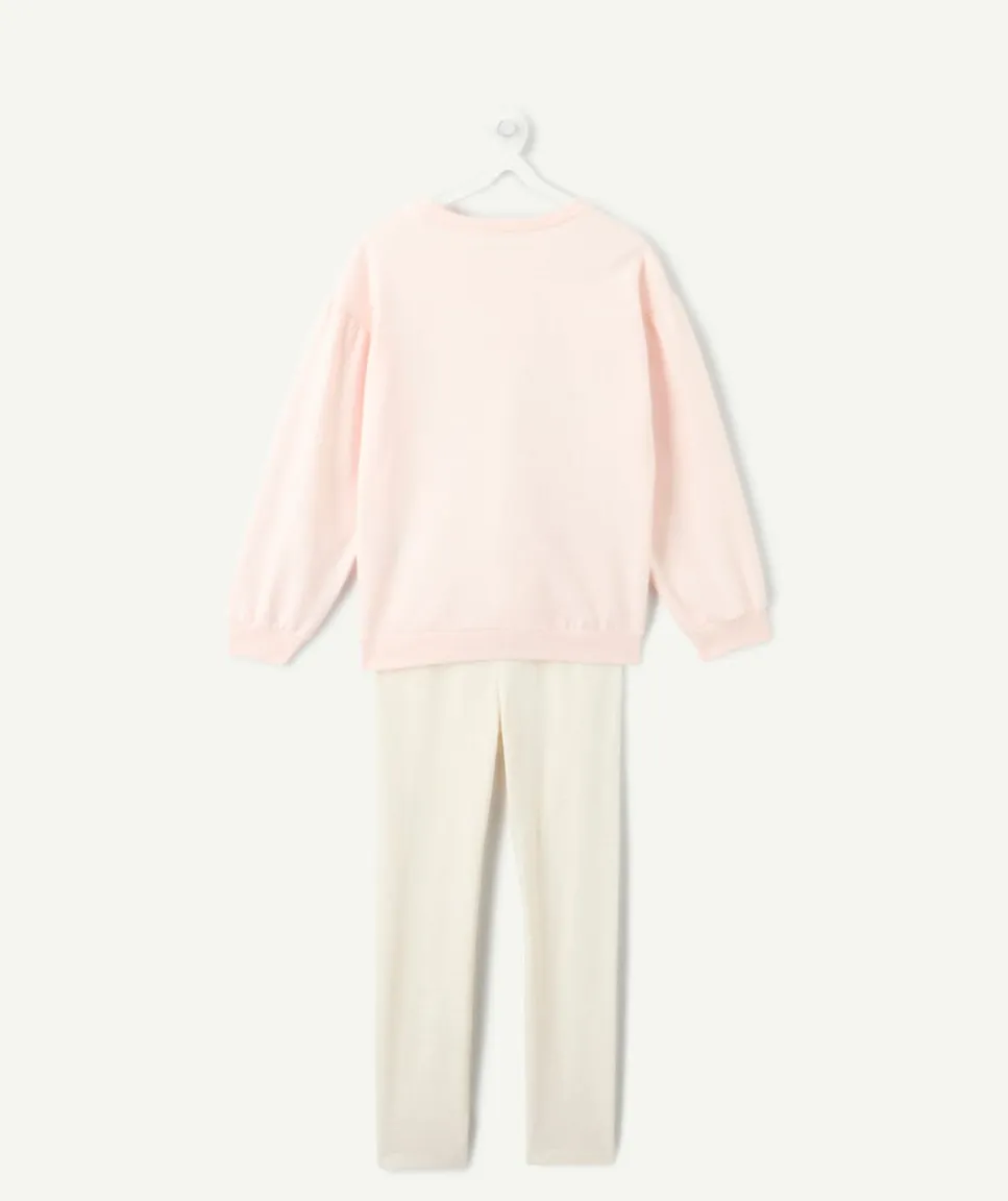 Pyjama chaud molletonné fille rose imprimé cœurs