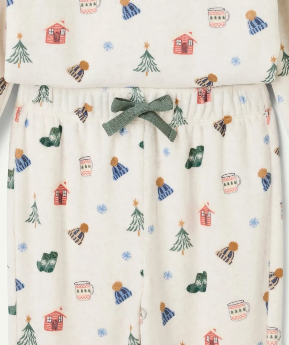 Pyjama chaud molletonné garçon imprimé hivernal