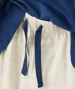 Pyjama chaud molletonné garçon bleu et beige