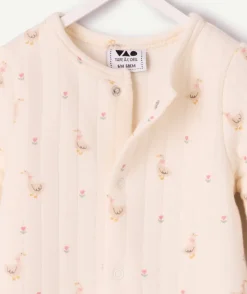 Pyjama chaud molletonné naissance fille imprimé fantaisie