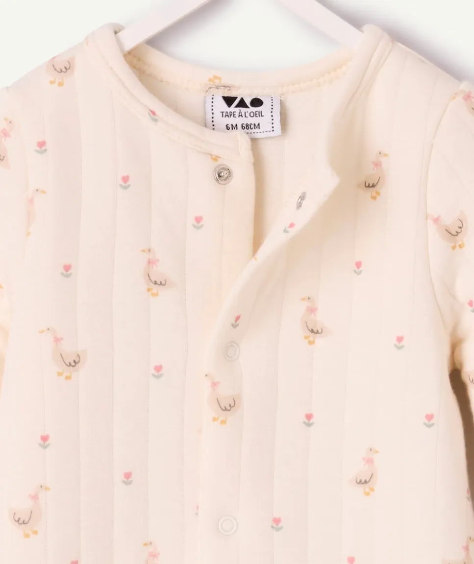 Pyjama chaud molletonné naissance fille imprimé fantaisie