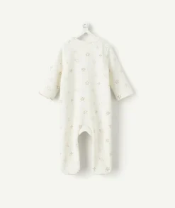 Pyjama chaud molletonné naissance écru imprimé étoiles