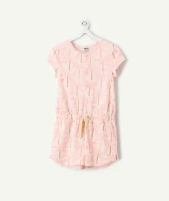 Pyjama combishort fille coton imprimé palmiers