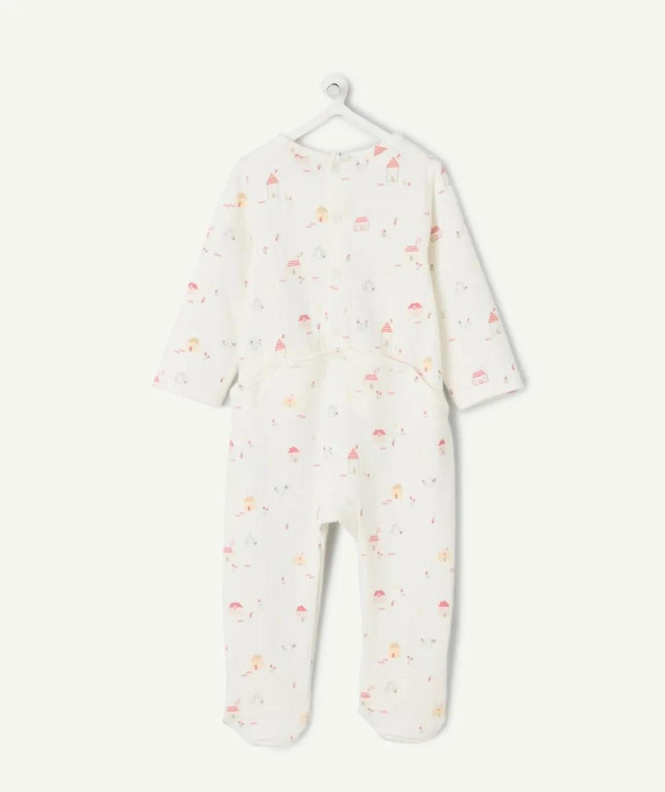 Pyjama coton bébé fille imprimé coton blanc