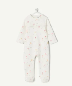 Pyjama coton bébé fille imprimé coton blanc