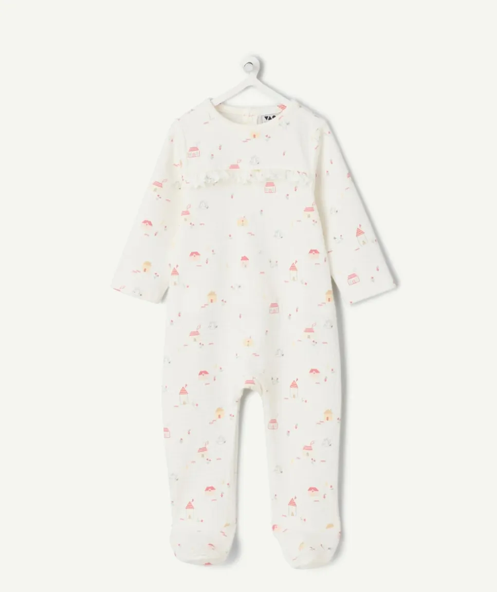 Pyjama coton bébé fille imprimé coton blanc