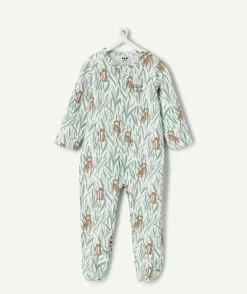 Pyjama coton bébé garçon imprimé animal vert