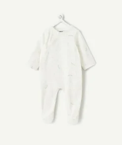 Pyjama coton bébé mixte à imprimé oiseaux écru