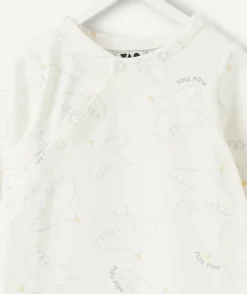 Pyjama coton bébé mixte à imprimé oiseaux écru