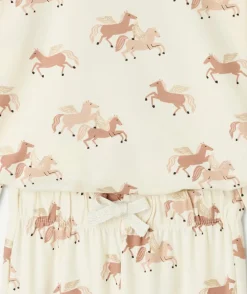 Pyjama coton fille imprimé chevaux