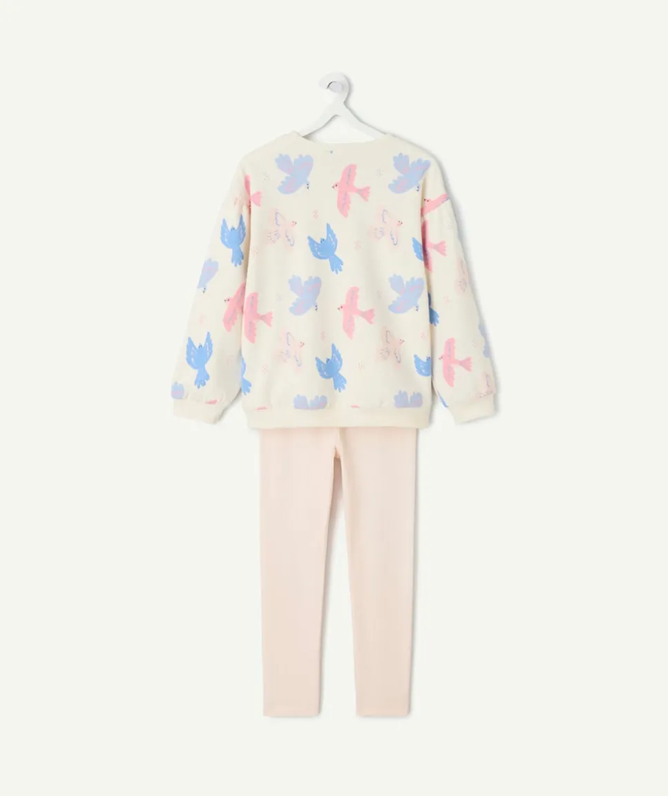 Pyjama coton fille imprimé oiseaux
