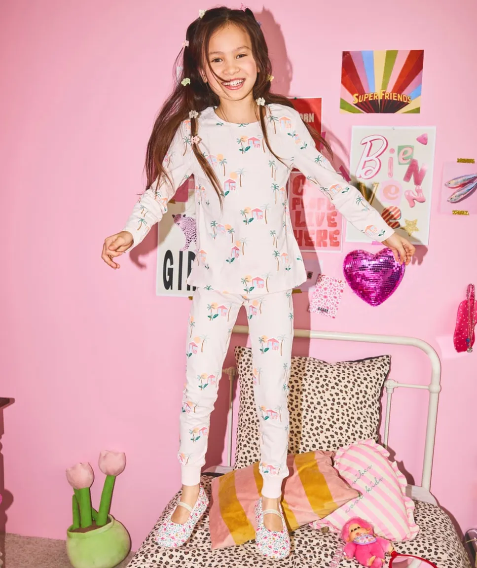 Pyjama coton fille rose imprimé