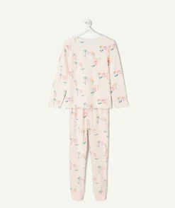 Pyjama coton fille rose imprimé