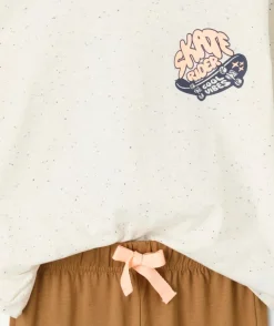 Pyjama coton garçon imprimé beige