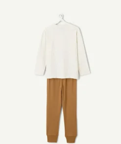 Pyjama coton garçon imprimé beige