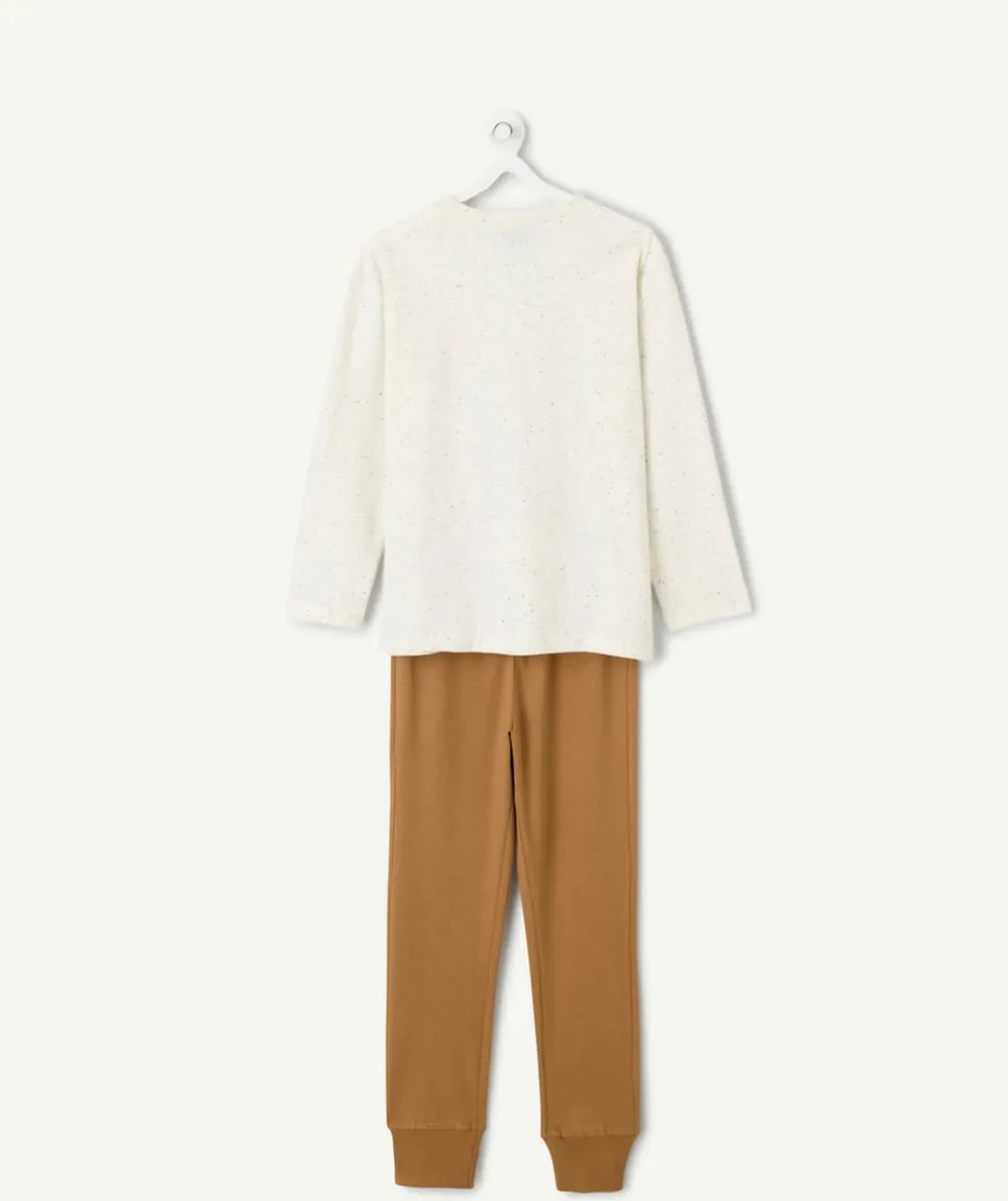 Pyjama coton garçon imprimé beige