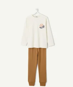 Pyjama coton garçon imprimé beige