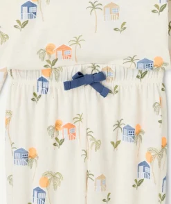 Pyjama coton garçon imprimé beige