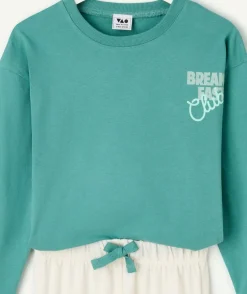 Pyjama coton garçon vert imprimé