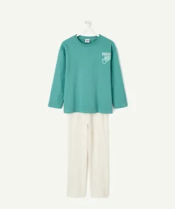 Pyjama coton garçon vert imprimé