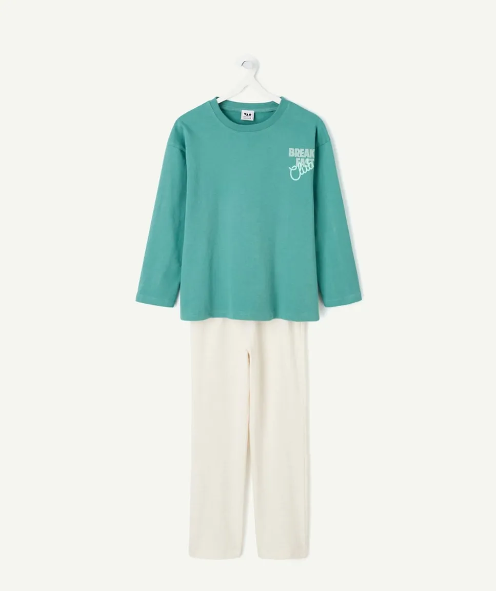 Pyjama coton garçon vert imprimé