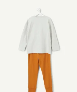 Pyjama coton garçon western gris et orange