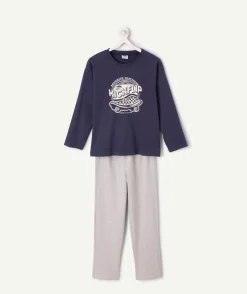 Pyjama coton skate garçon coton bleu gris