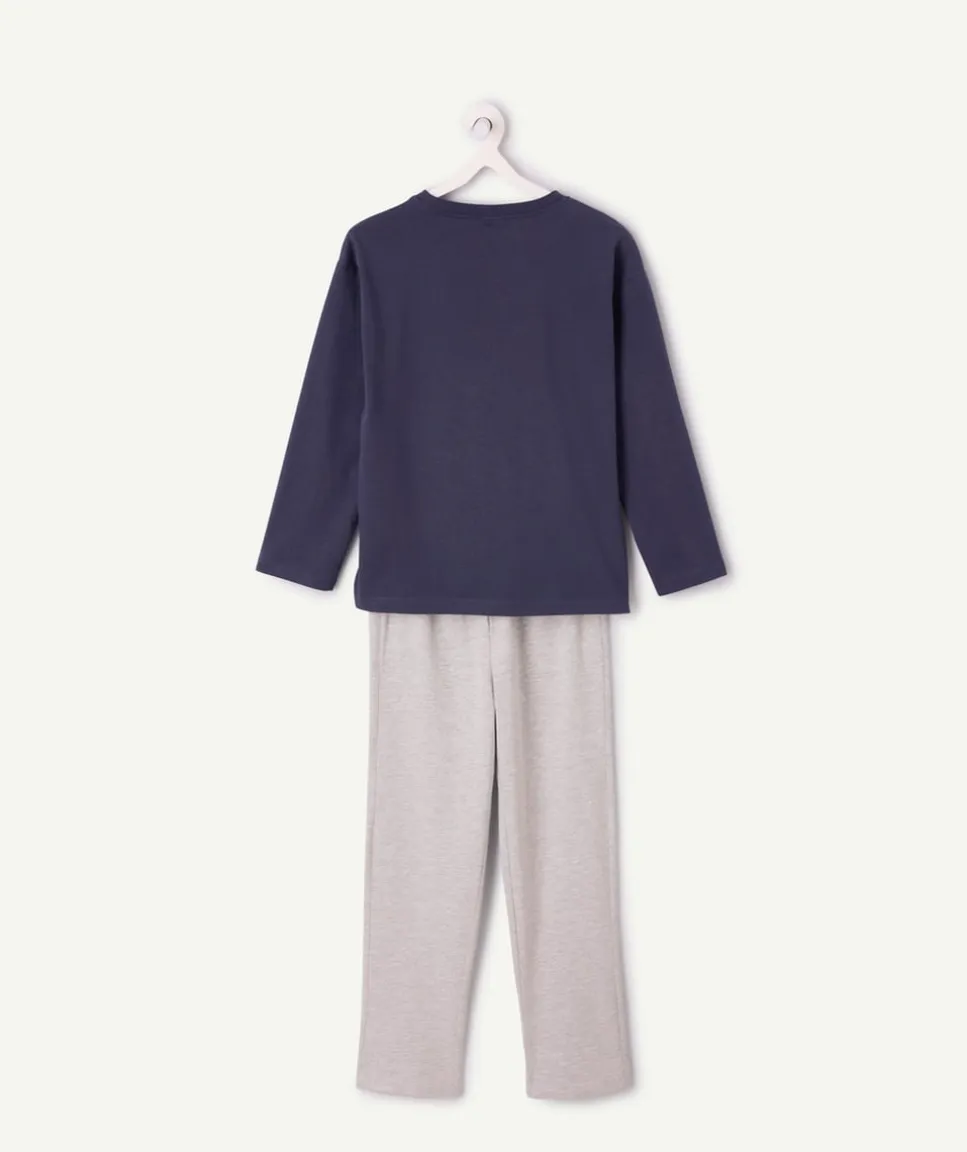 Pyjama coton skate garçon coton bleu gris