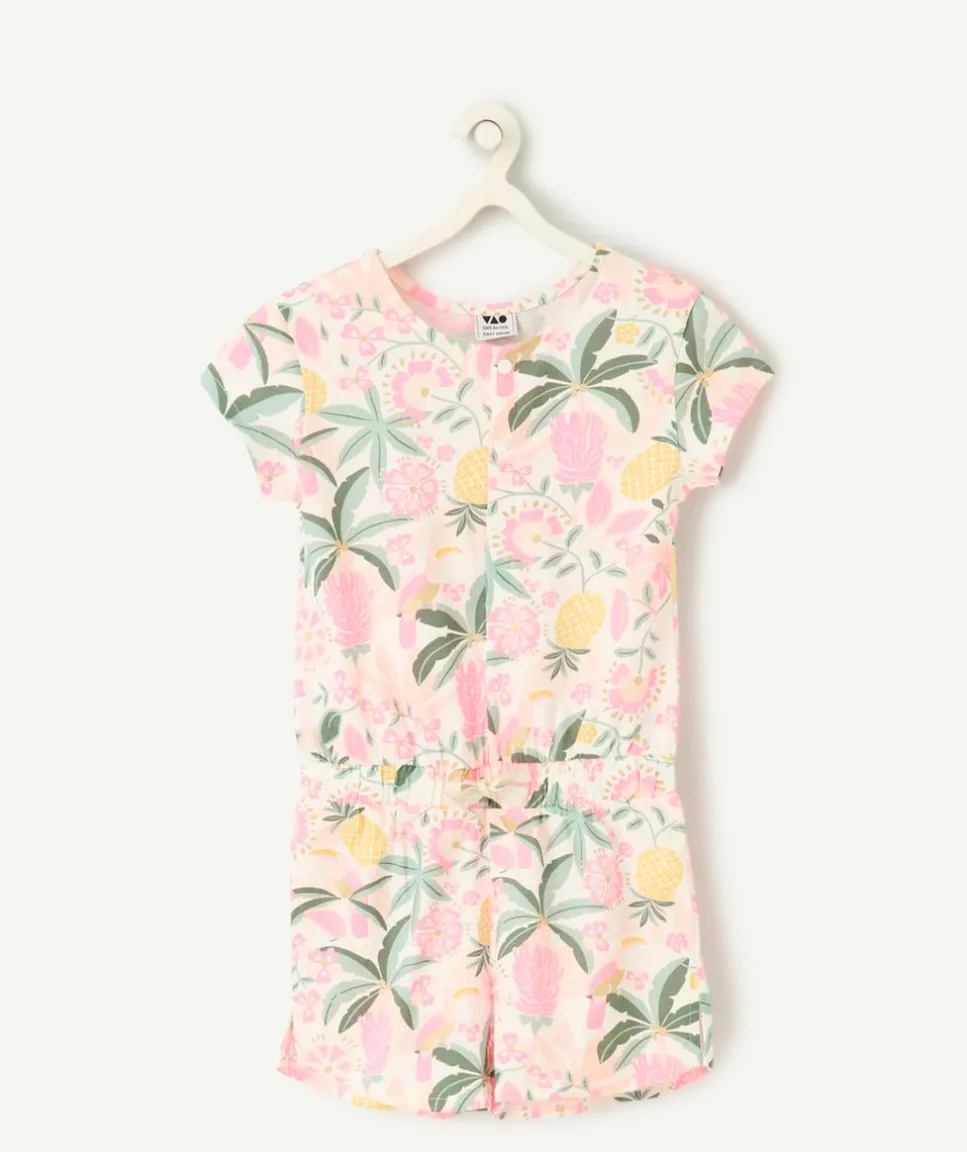 Pyjama court fille imprimé tropical