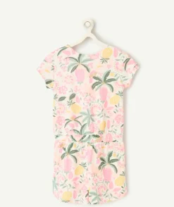 Pyjama court fille imprimé tropical