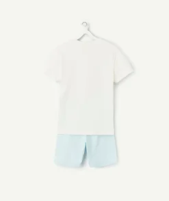 Pyjama court garçon en coton imprimé surf