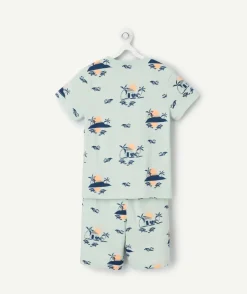 Pyjama court pour garçon imprimé plage
