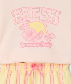 Pyjama deux pièces fille coton imprimé coloré
